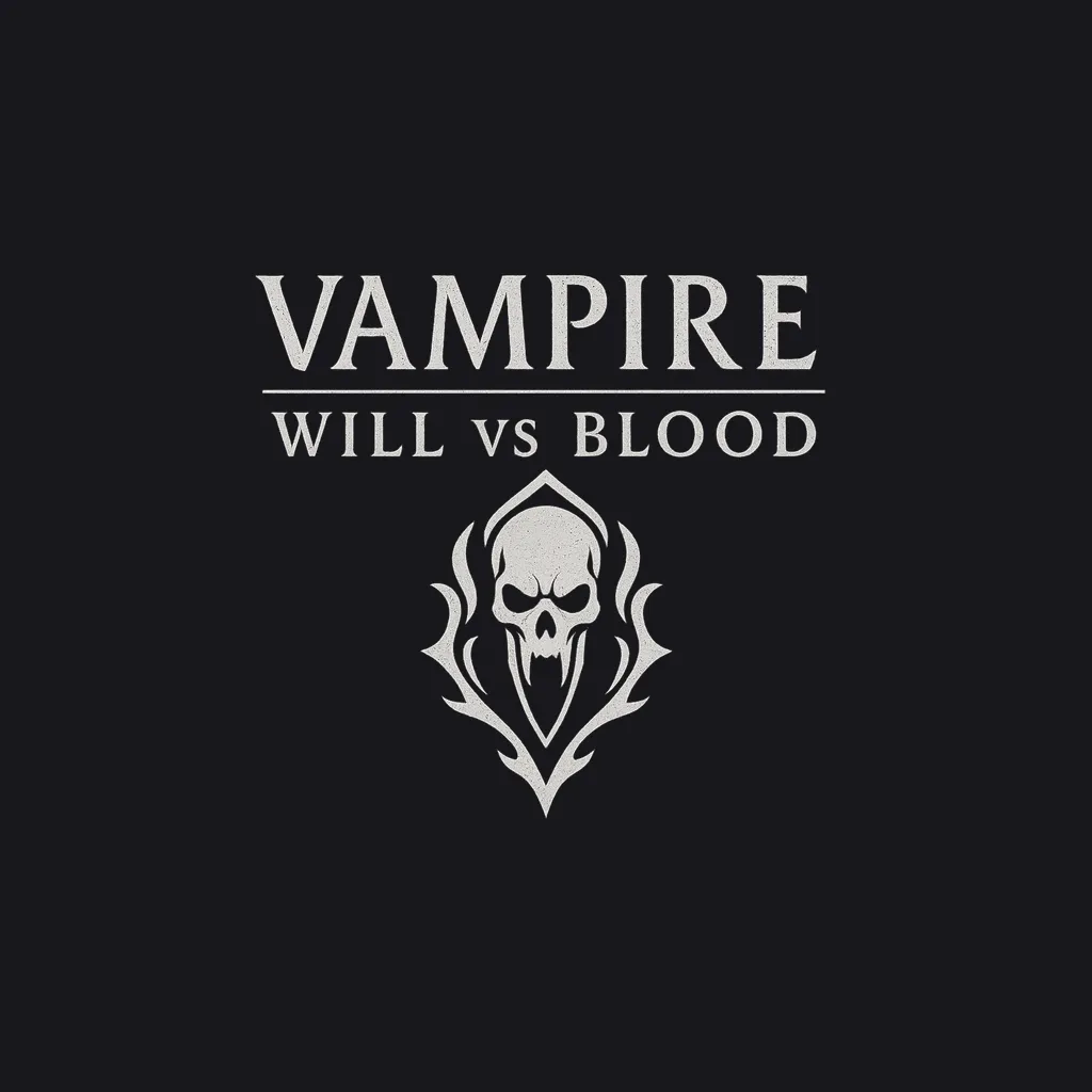 Vampire: Will vs Blood title and fanged skull emblem
